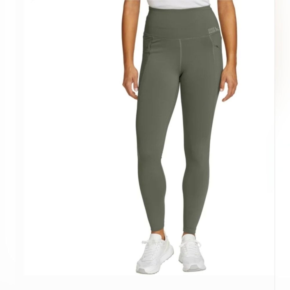 Eddie Bauer High Rise Trail Tight Zippered Pocket Green Women's Size M